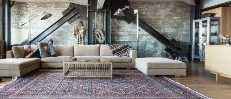 Ковер в стиле лофт: особенности и роль в интерьере